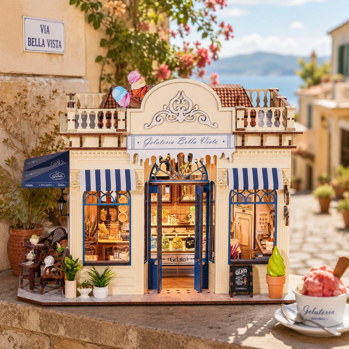 Gelateria Bella Vista DIY Miniature House Kit