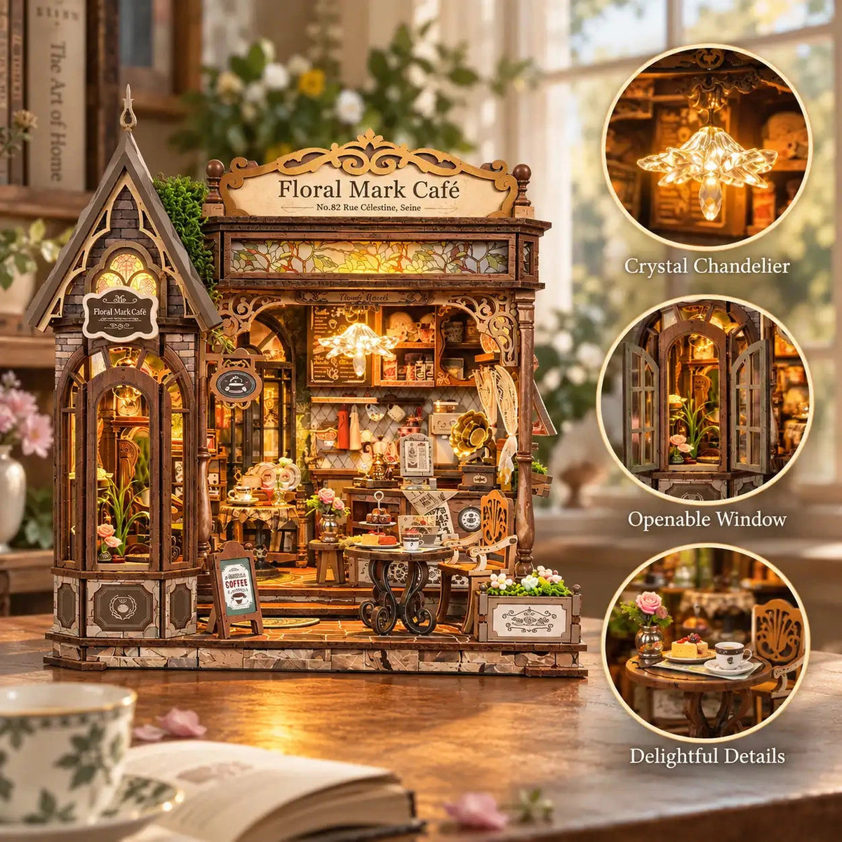Floral Mark Café DIY Miniature House Kit
