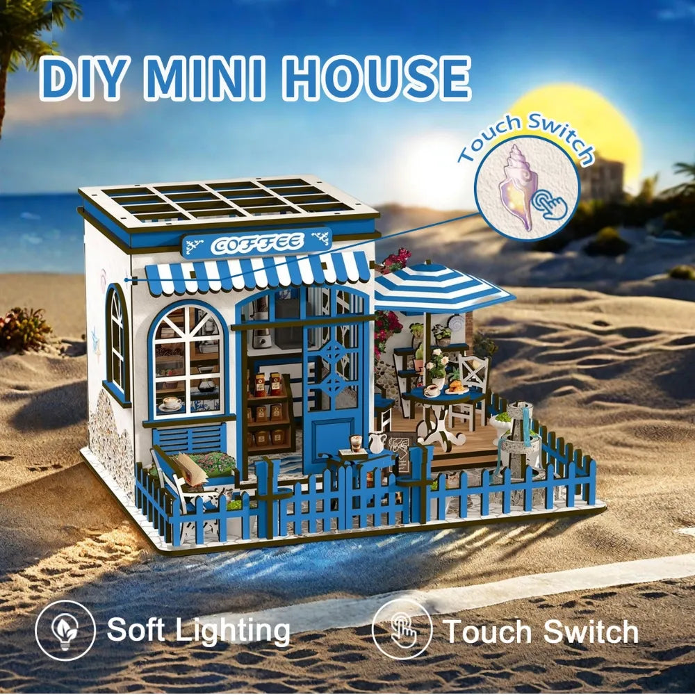 Santorini Sun Coffee DIY Miniature House Kit