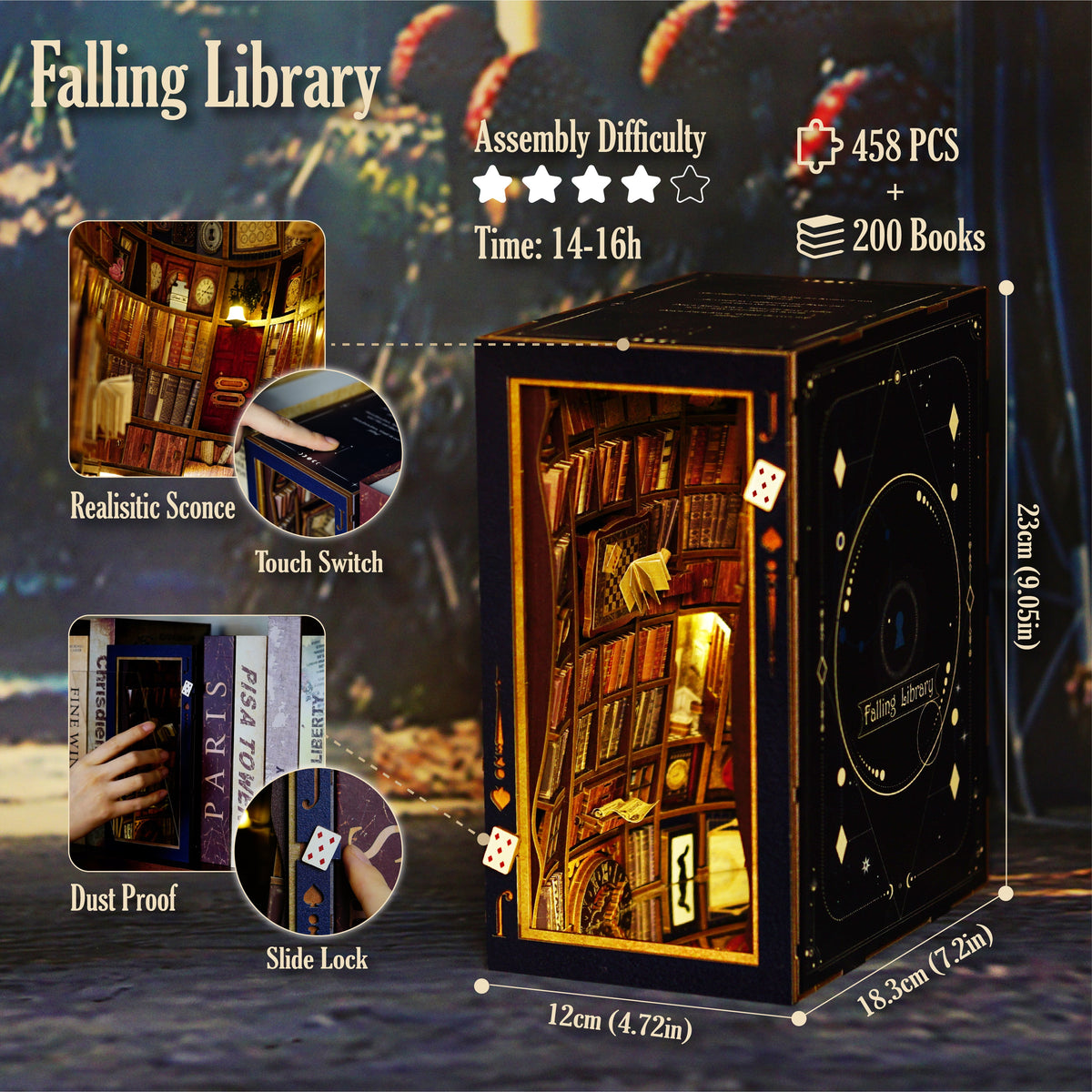 Falling Library DIY Book Nook Kit