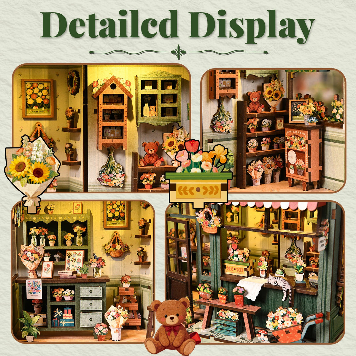 Aura Verde Flower Room DIY Book Nook Kit