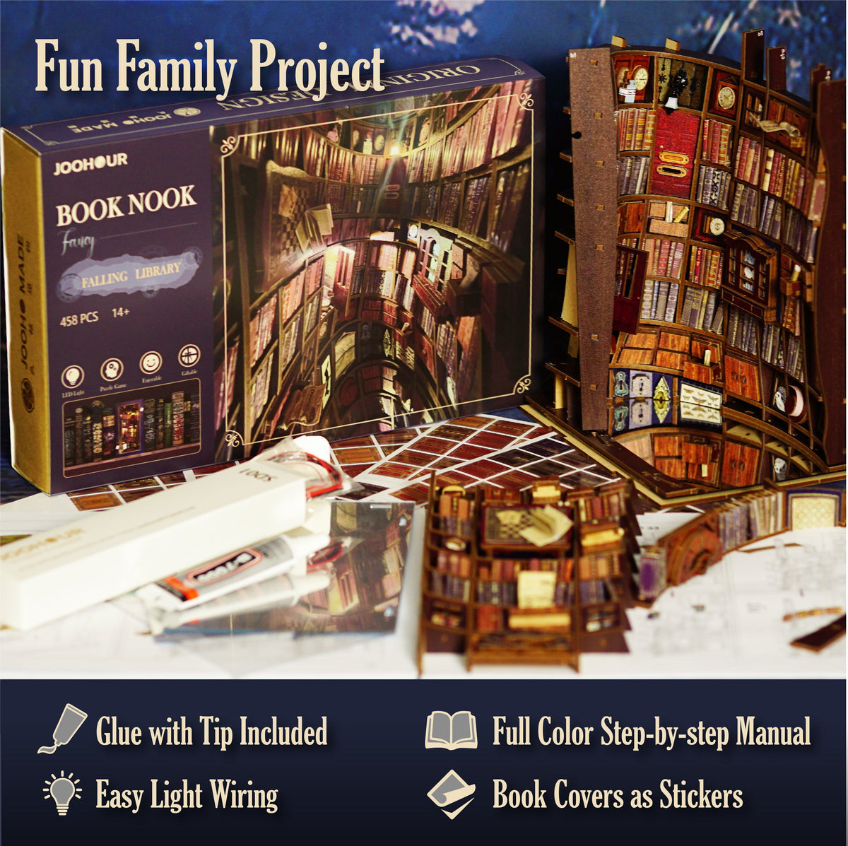 Falling Library DIY Book Nook Kit
