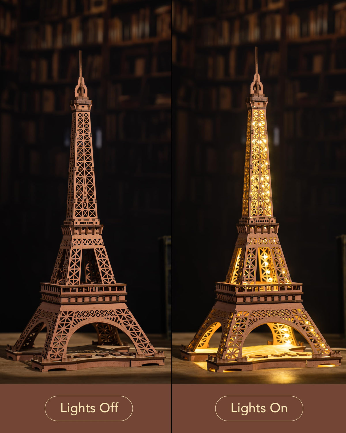 Night of the Eiffel Tower 3D Wooden Puzzle