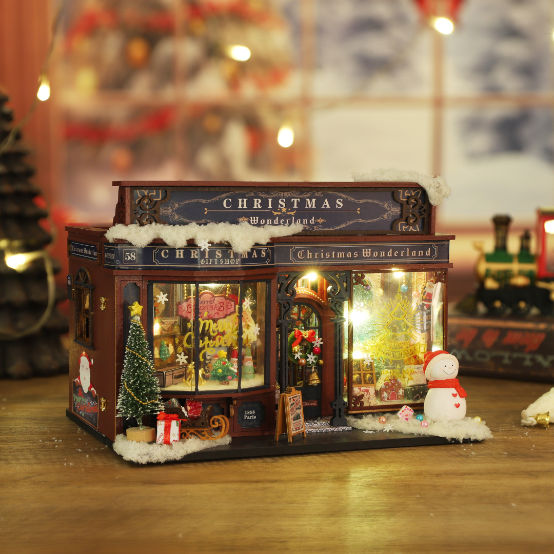 Christmas Gift Shop DIY Miniature House Kit