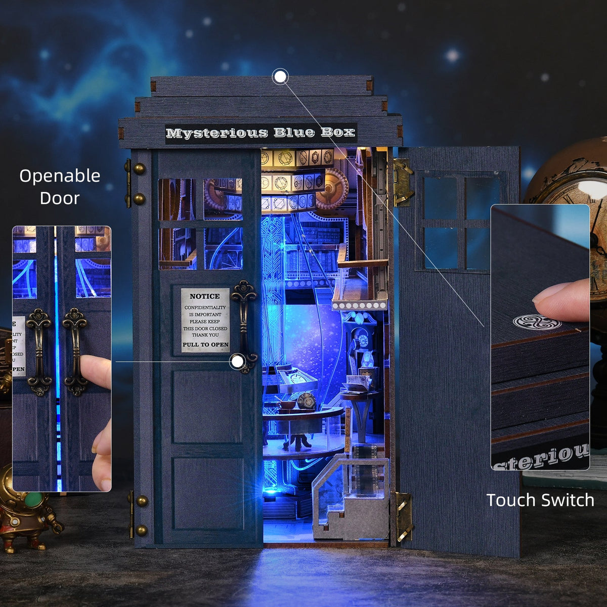 Mysterious Blue Box DIY Book Nook Kit
