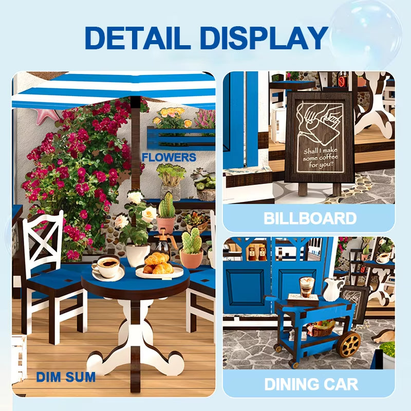 Santorini Sun Coffee DIY Miniature House Kit