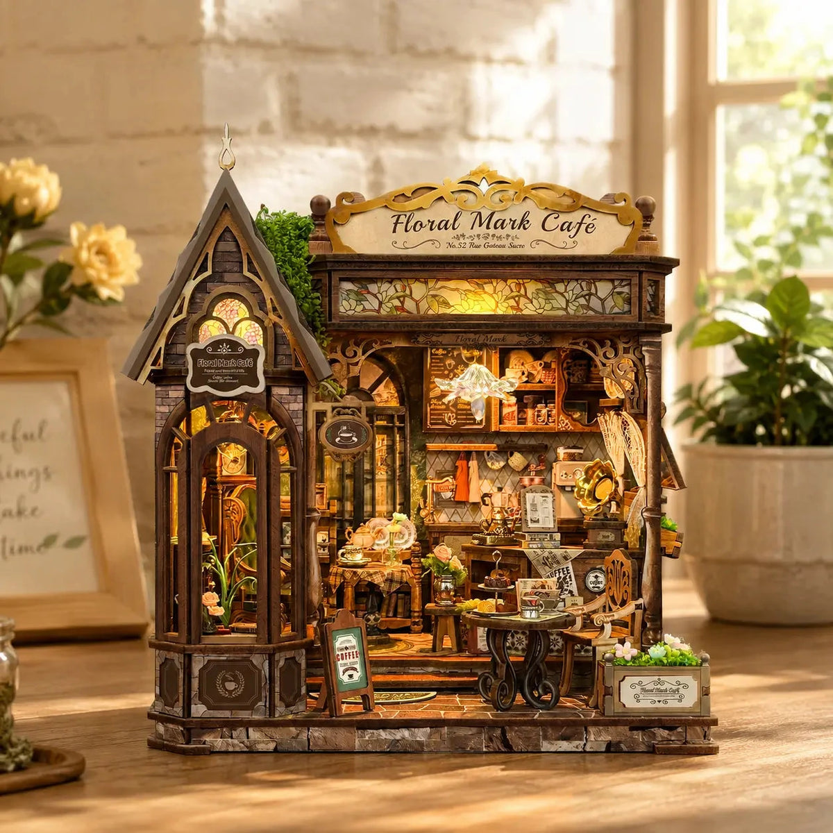 Floral Mark Café DIY Miniature House Kit