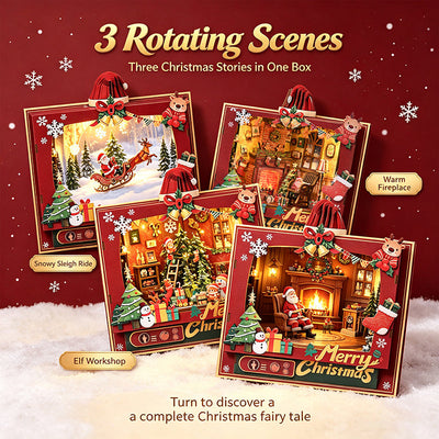 Christmas Trioz Rotating DIY Book Nook Kit