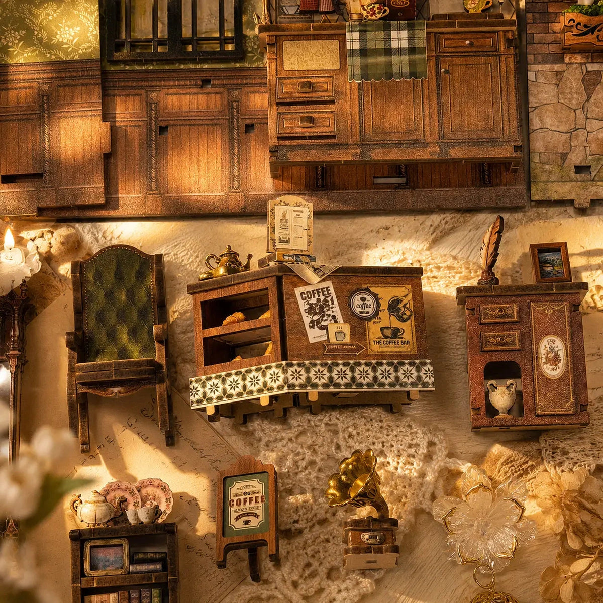 Floral Mark Café DIY Miniature House Kit