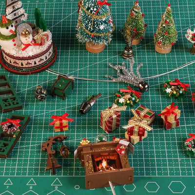 Snowy Christmas Lodge DIY Miniature House Kit