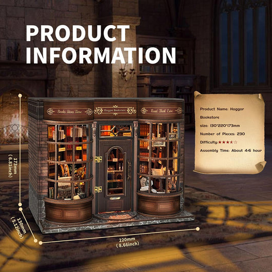 Hoggor Bookstore DIY Miniature House Kit