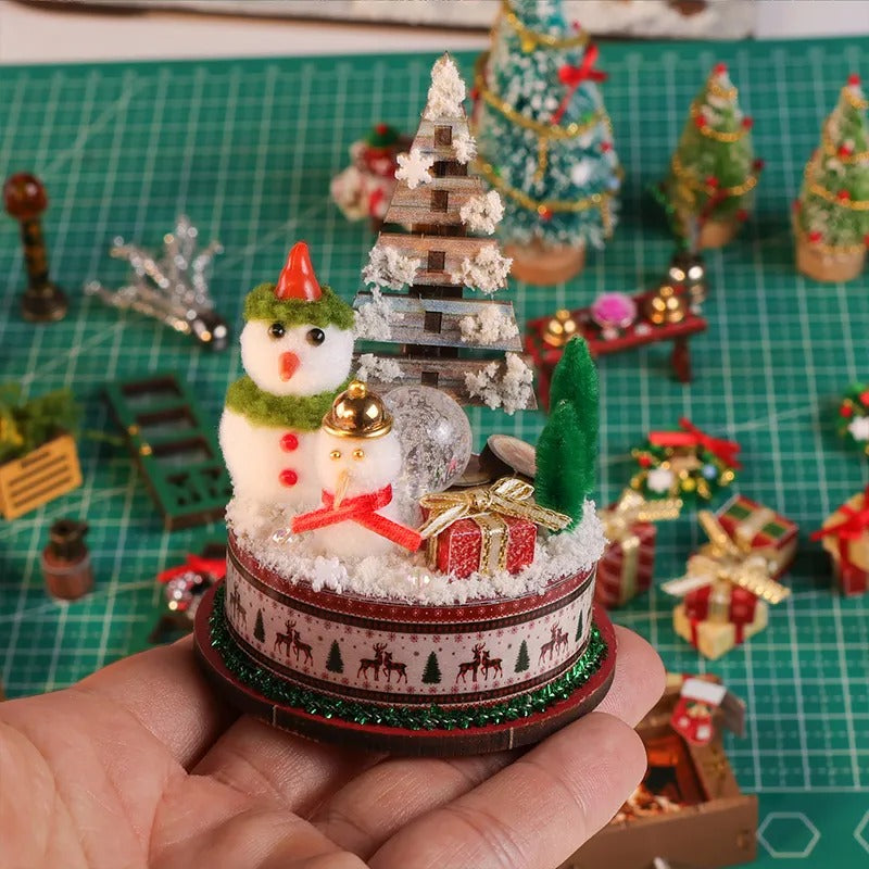 Snowy Christmas Lodge DIY Miniature House Kit