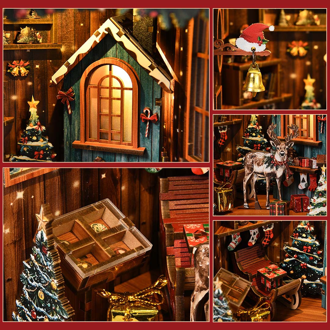 Christmas Snow Cabin DIY Book Nook Kit