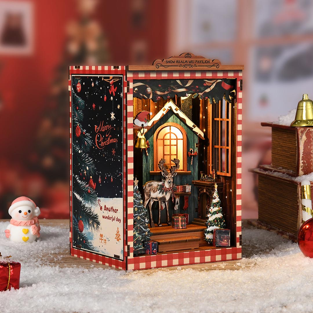 Christmas Snow Cabin DIY Book Nook Kit