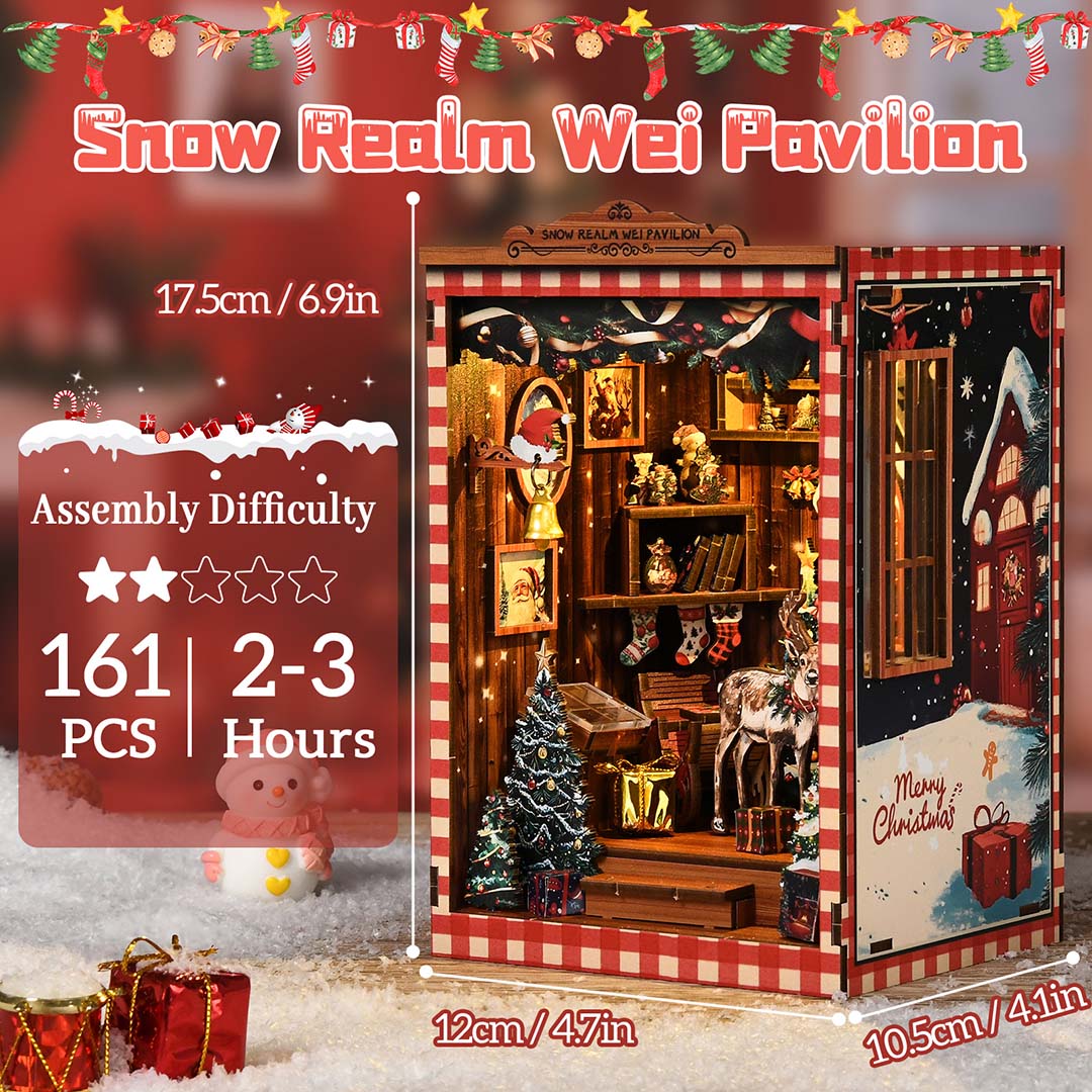 Christmas Snow Cabin DIY Book Nook Kit