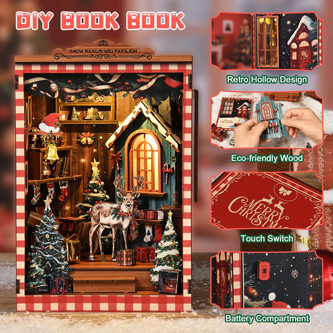 Christmas Snow Cabin DIY Book Nook Kit