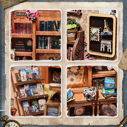 Journey Trace Bookshop DIY Miniature House Kit