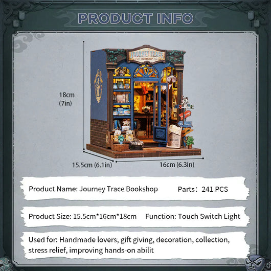 Journey Trace Bookshop DIY Miniature House Kit