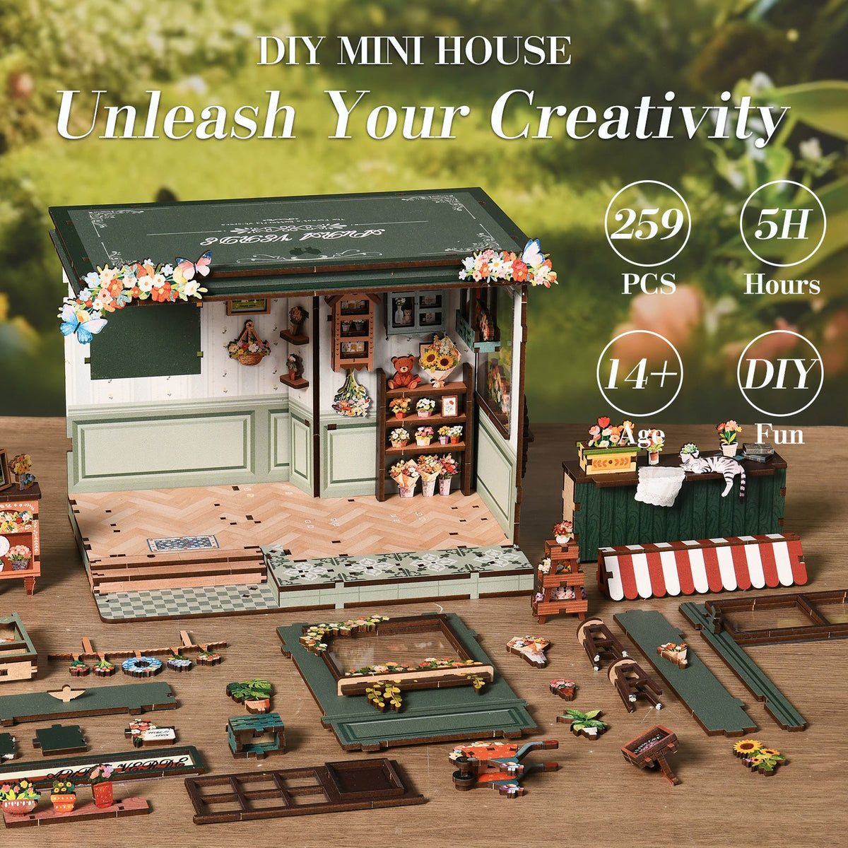 Aura Verde Flower Room DIY Book Nook Kit