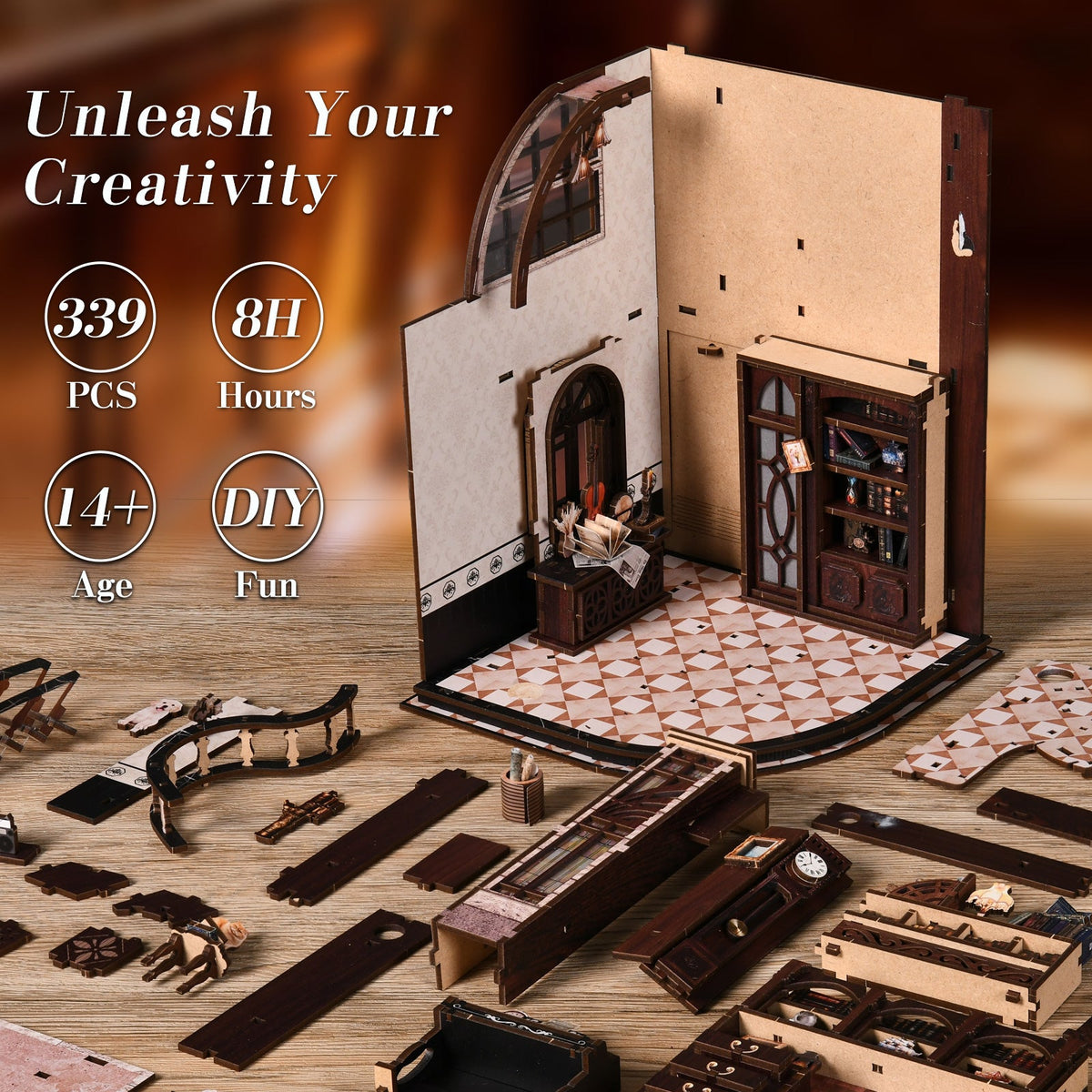 Bacchus Bookstore DIY Miniature House Kit
