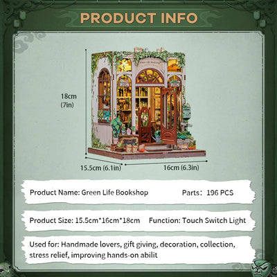 Green Life Bookshop DIY Miniature House Kit