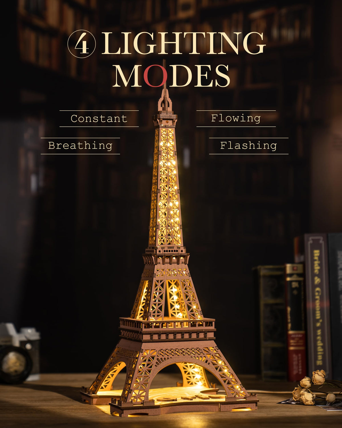 Night of the Eiffel Tower 3D Wooden Puzzle