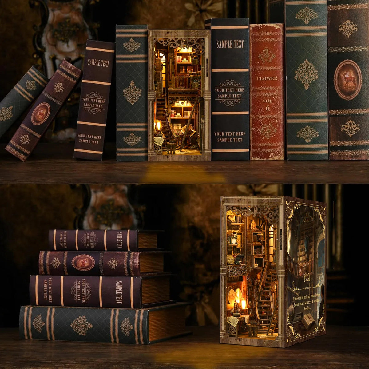 Ancient Book Collection Room DIY Book Nook Kit