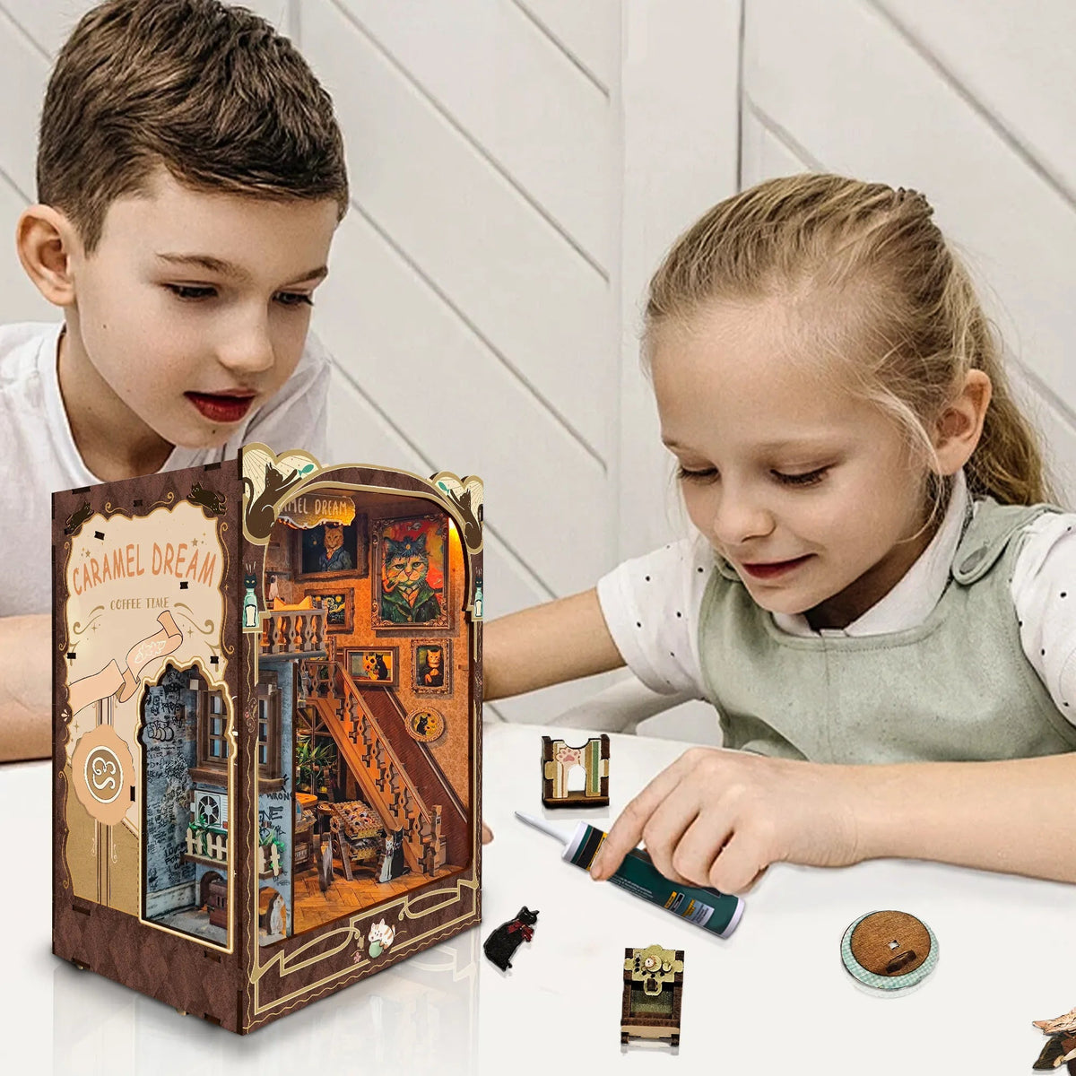 Caramel Dreams Cat Café DIY Book Nook Kit