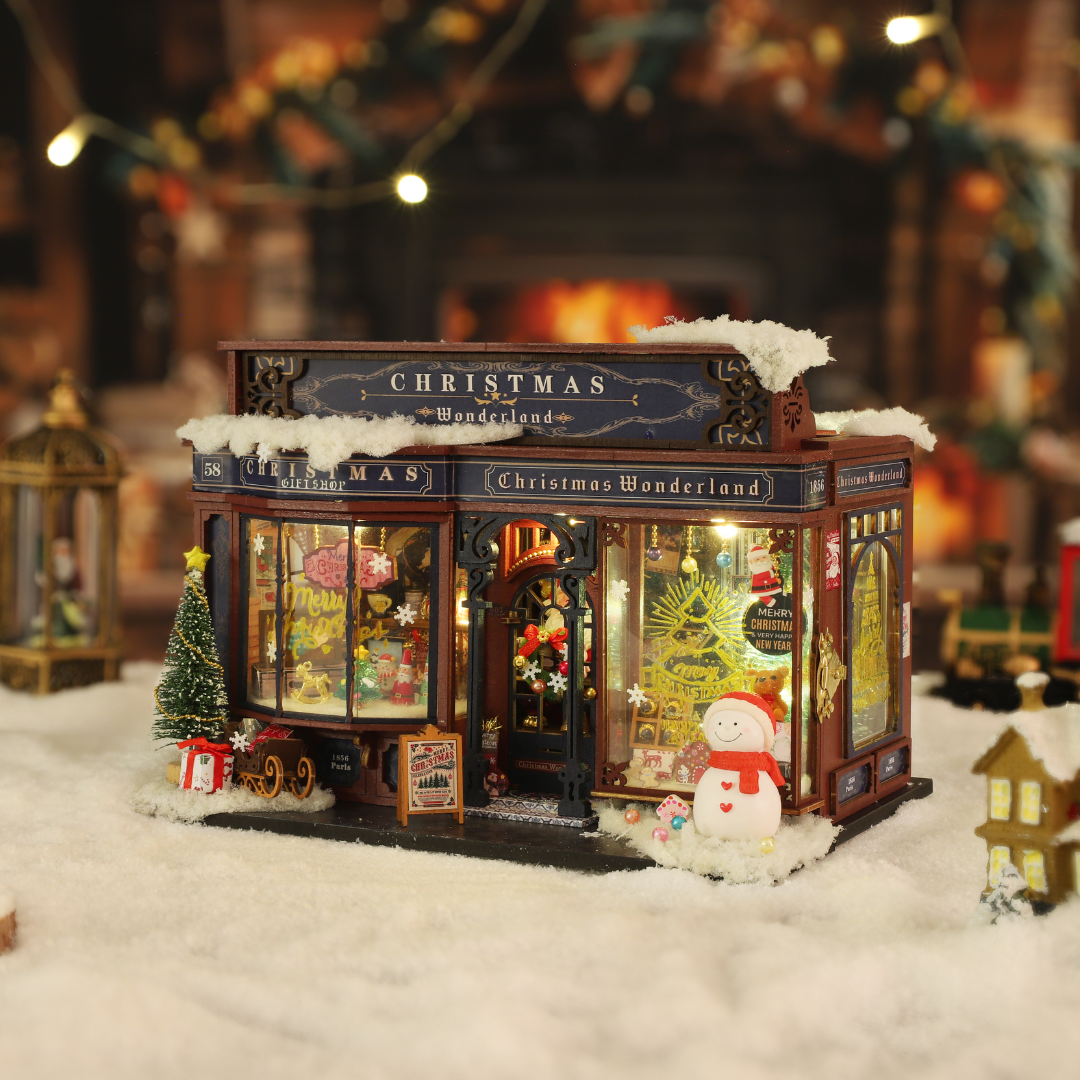 Christmas Gift Shop DIY Miniature House Kit