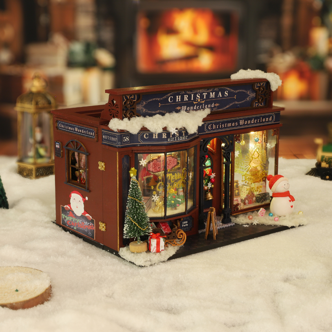 Christmas Gift Shop DIY Miniature House Kit