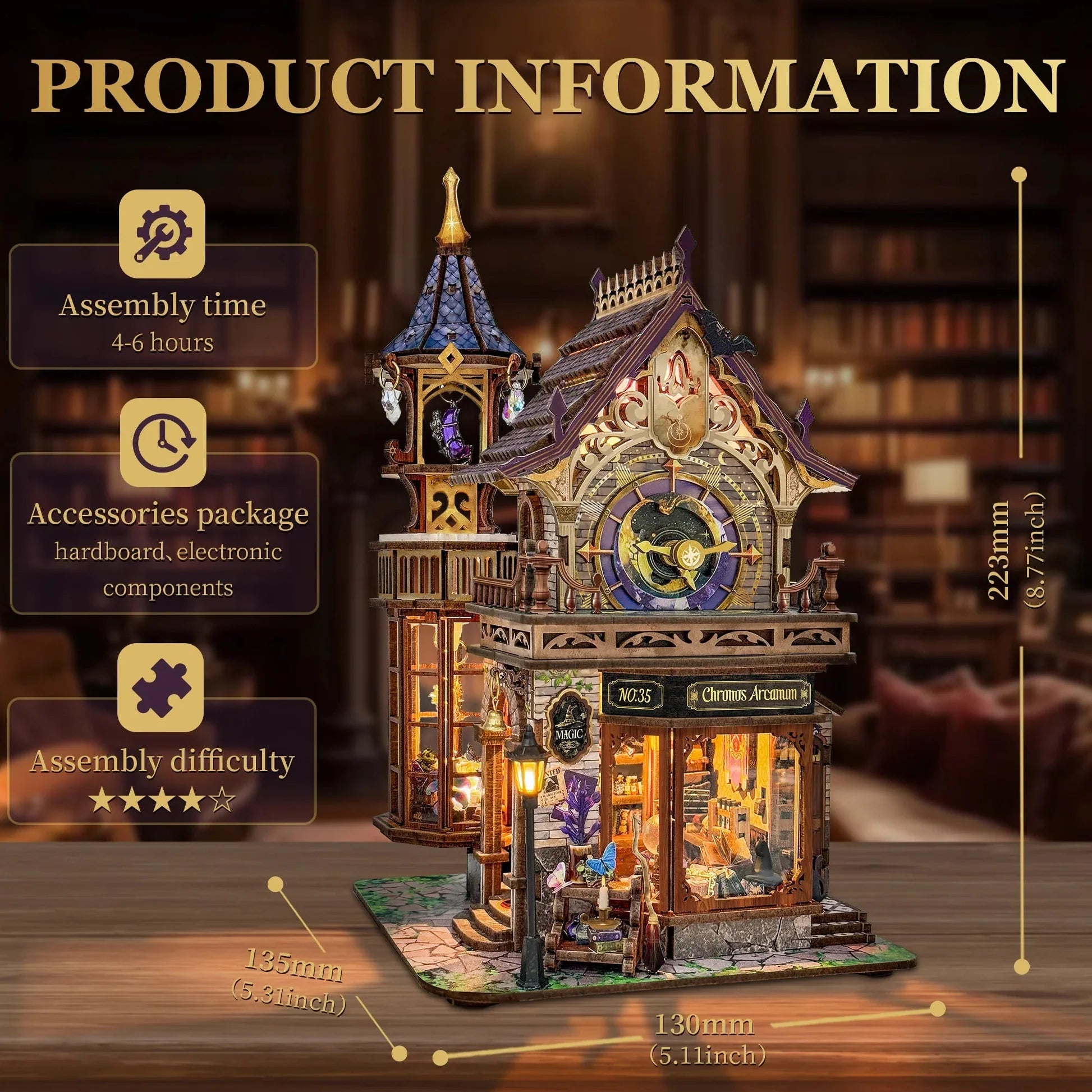 Magic Moon Tower DIY Miniature House Kit