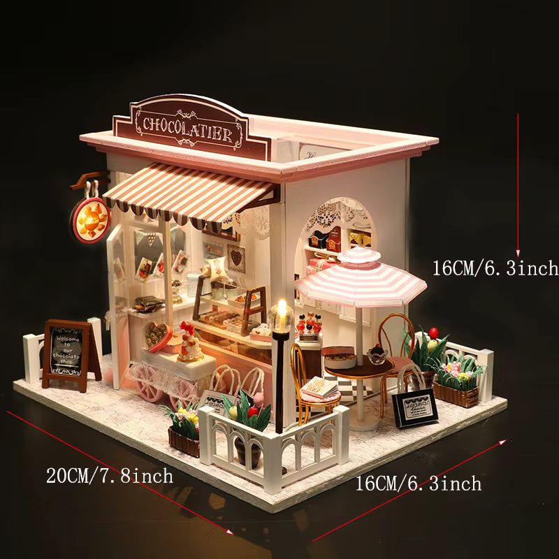 Chocolate Shop DIY Miniature House Kit