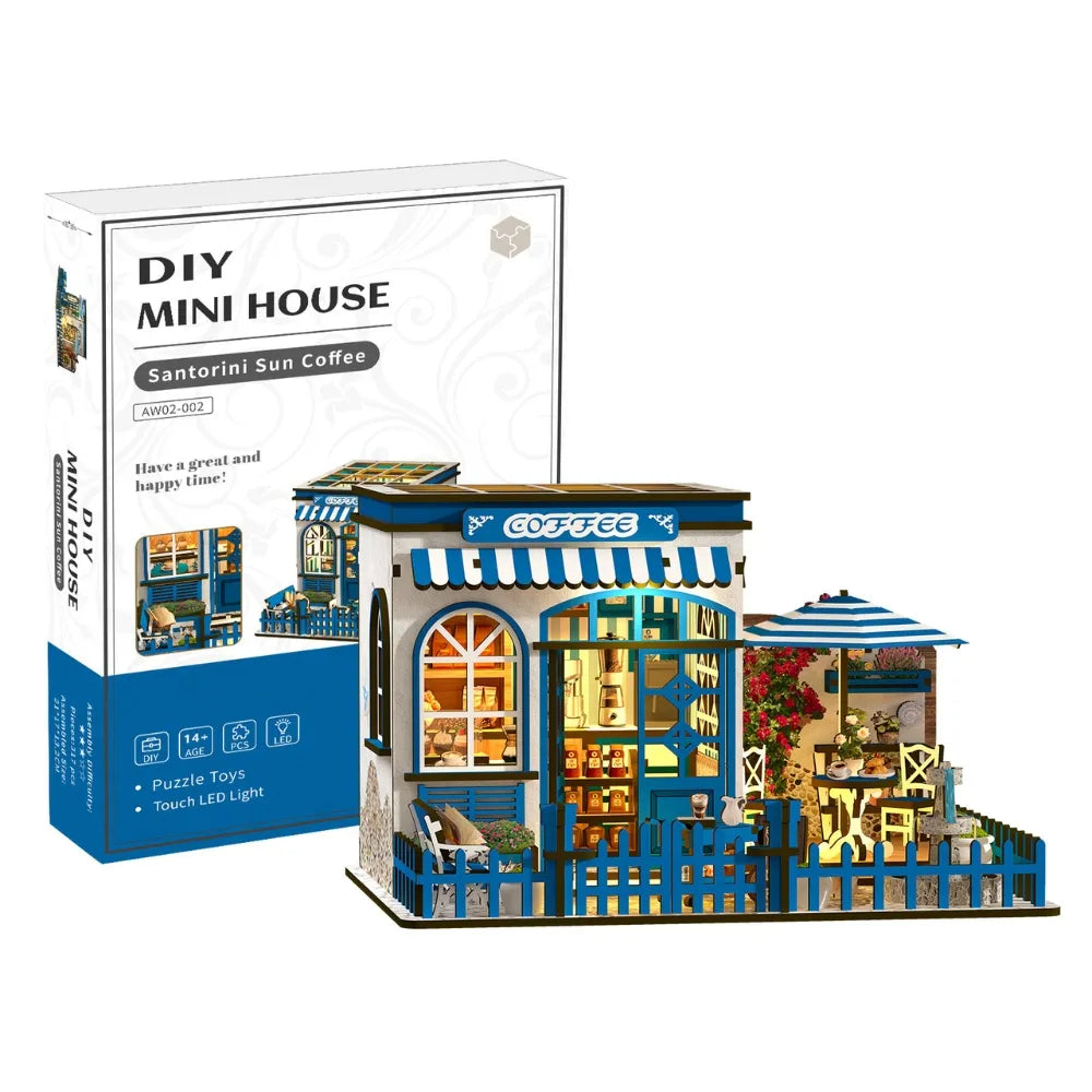 Santorini Sun Coffee DIY Miniature House Kit