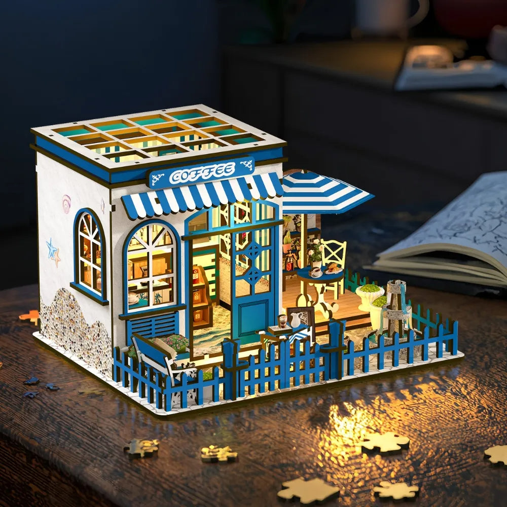 Santorini Sun Coffee DIY Miniature House Kit