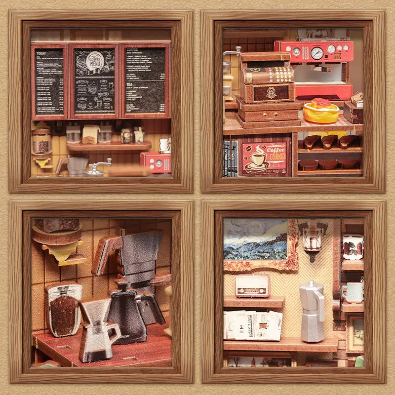Corner Coffee Shop DIY Book Nook Kit