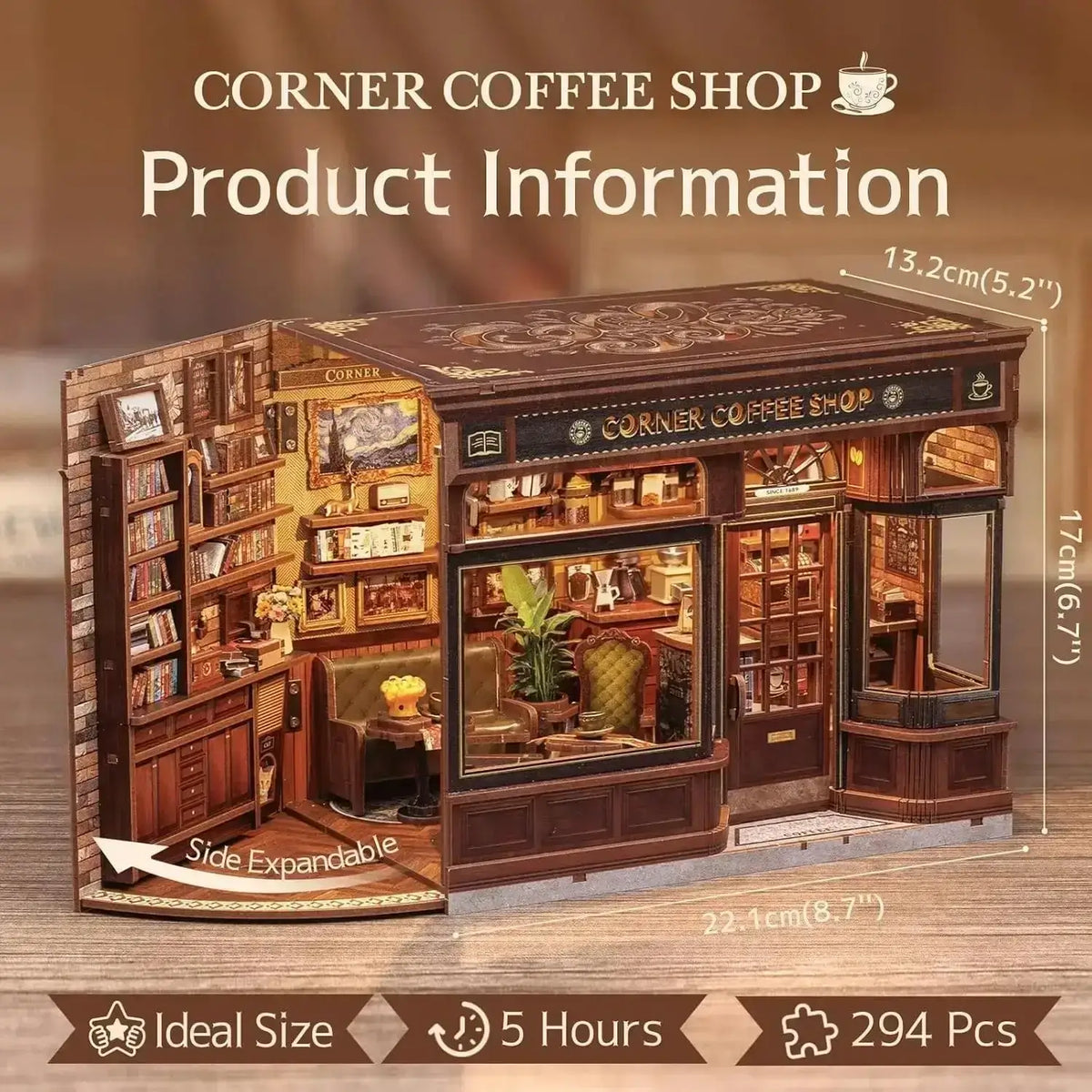 Corner Coffee Shop DIY Book Nook Kit