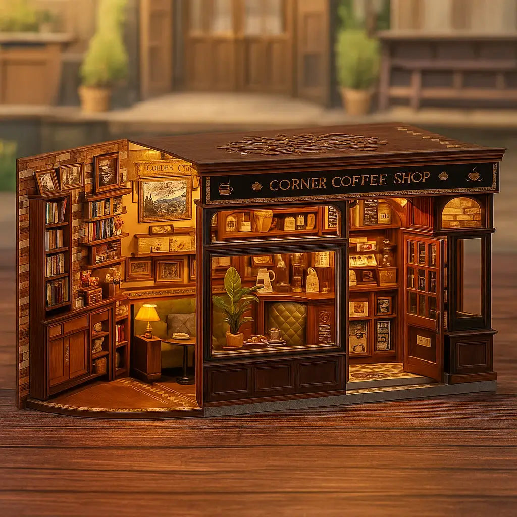 Corner Coffee Shop DIY Book Nook Kit